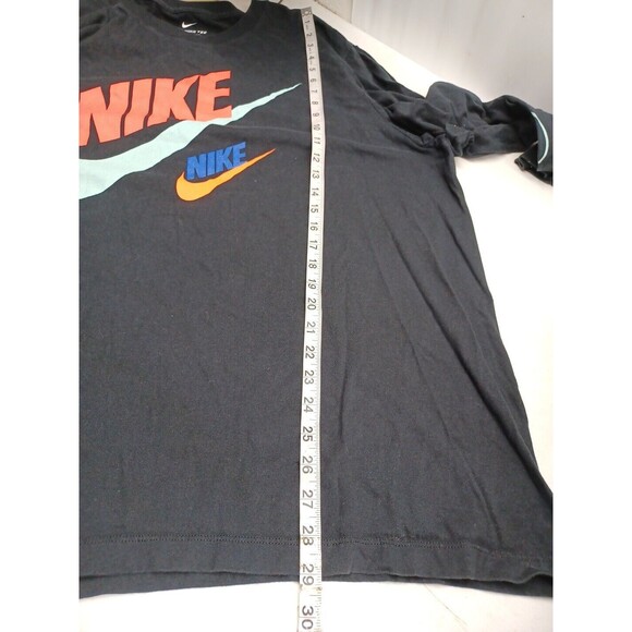 Nike Black Red Swoosh Logo Mens All Over Print Spell Out Graphic T Shirt XXL - Picture 5 of 7